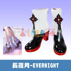 画像1: 崩壊スターレイル HonkaiStarRail 三月なのか 長夜月-Evernight 光沢合皮Ver コスプレ靴/コスプレブーツ cosplay (1)