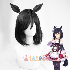 画像1: ウマ娘 プリティーダービー エイシンフラッシュ コスプレウィッグ 耳付き ネット付き 耐熱 cosplay (1)