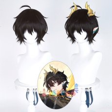 画像1: 崩壊スターレイル HonkaiStarRail 丹恒・騰荒 Dan Heng・Permansor コスプレウィッグ 未セット ネット付き 耐熱  (1)