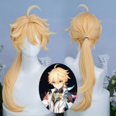 画像1: 原神 Genshin 主人公 空-「新たなる天地」 コスプレウィッグ ネット付き 未セット未カット 耐熱 cosplay (1)