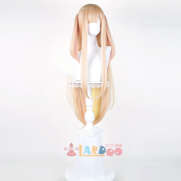 超かぐや姫 かぐや コスプレウィッグ 耳付き 未セット ネット付き 耐熱