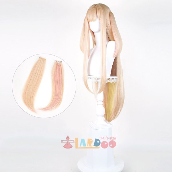 超かぐや姫 かぐや コスプレウィッグ 耳付き 未セット ネット付き 耐熱