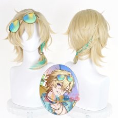 画像1: 崩壊スターレイル HonkaiStarRail アベンチュリン・波と戯れる夏 水着 コスプレウィッグ ネット付き 未セット未カット 耐熱 cosplay (1)
