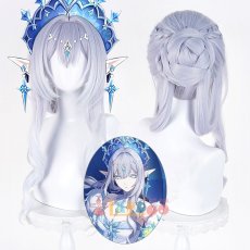 画像1: 原神 Genshin 氷神 アナスターシャ コスプレウィッグ 二版 ネット付き 未セット未カット 耐熱 cosplay (1)