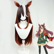 画像1: ウマ娘 プリティーダービー シンボリルドルフ コスプレウィッグ 耳付き ネット付き 耐熱 cosplay (1)