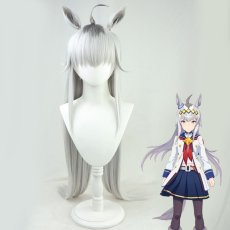 画像1: ウマ娘 プリティーダービー オグリキャップ コスプレウィッグ 耳付き ネット付き 耐熱 cosplay (1)