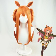 画像1: ウマ娘 プリティーダービー マヤノトップガン コスプレウィッグ 耳付き ネット付き 耐熱 cosplay (1)