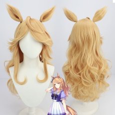 画像1: ウマ娘 プリティーダービー ゴールドシチー コスプレウィッグ 耳付き ネット付き 耐熱 cosplay (1)