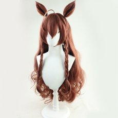 画像4: ウマ娘 プリティーダービー メジロブライト コスプレウィッグ 耳付き ネット付き 耐熱 cosplay (4)