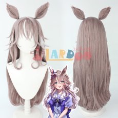 画像1: ウマ娘 プリティーダービー ワンダーアキュート コスプレウィッグ 耳付き ネット付き 耐熱 cosplay (1)