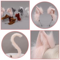 画像5: 付け猫耳猫尻尾セット コスプレ道具 純色シリーズ  (5)