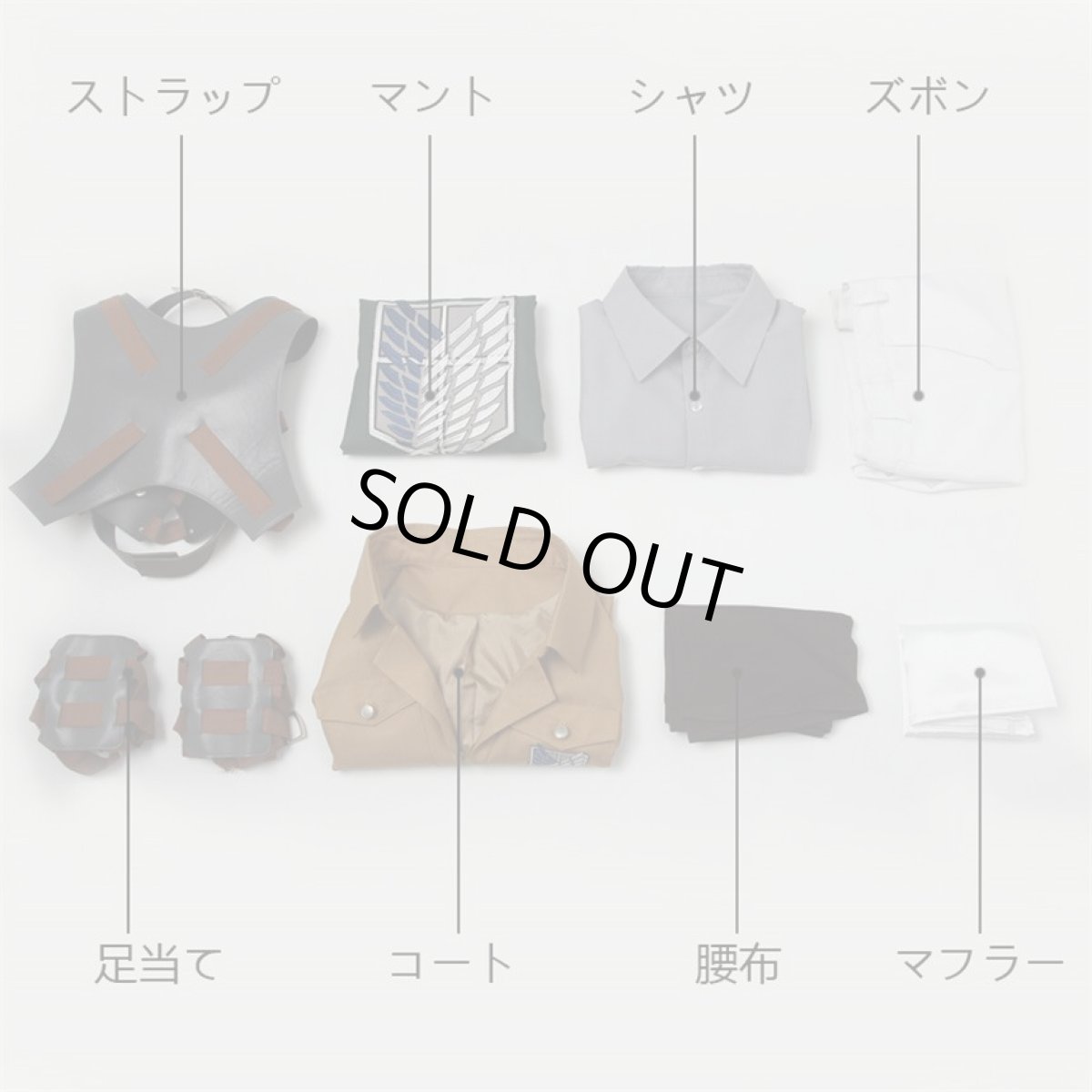 画像8: 進撃の巨人 リヴァイ 調査兵団 マント付き コスプレ衣装 コスプレ コスチューム cosplay (8)