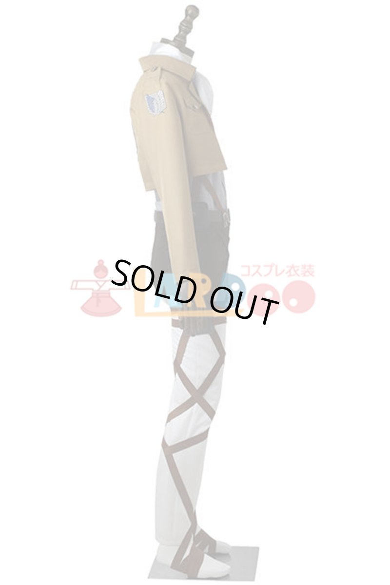 画像6: 進撃の巨人 リヴァイ 調査兵団 マント付き コスプレ衣装 コスプレ コスチューム cosplay (6)