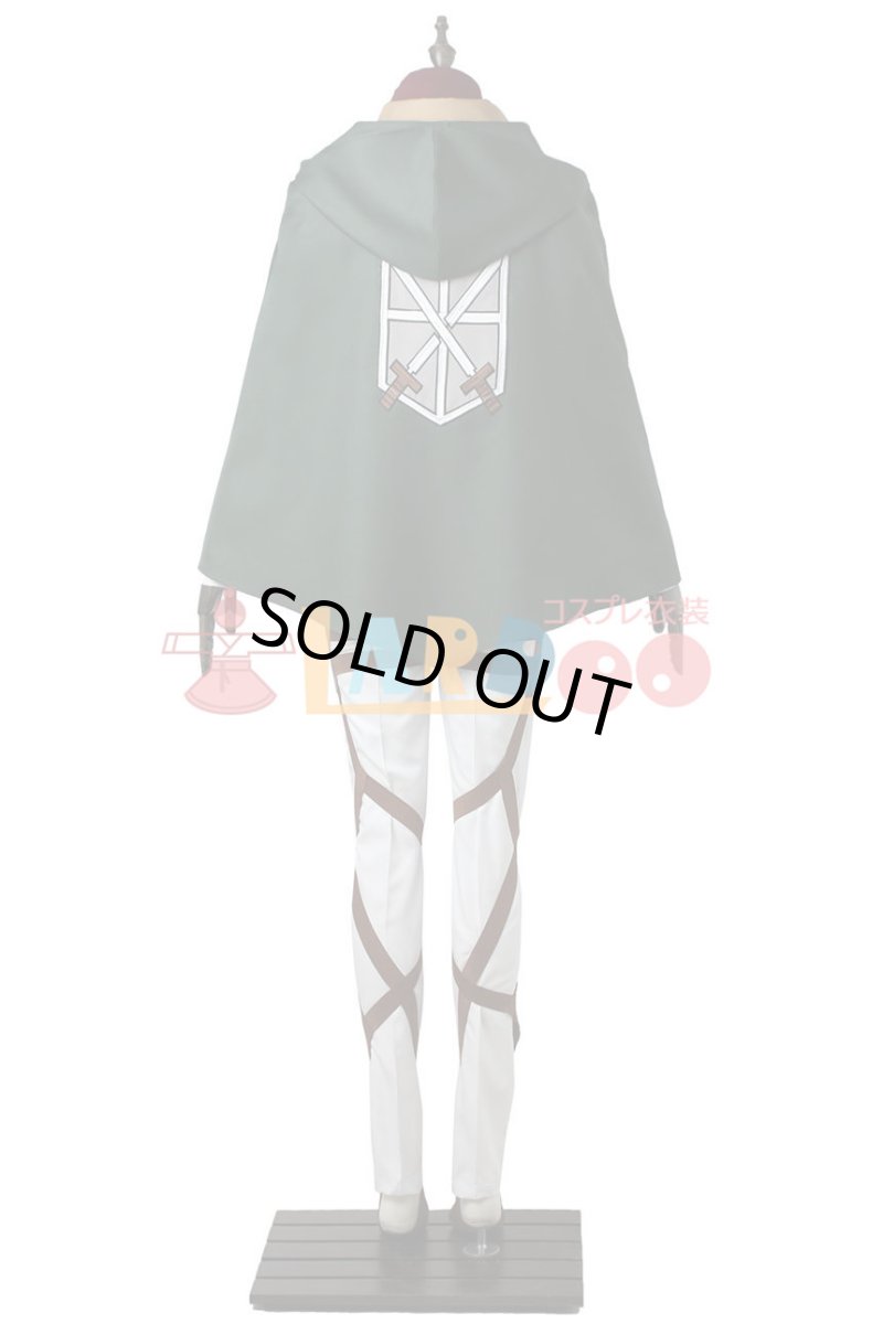 画像3: 進撃の巨人 ミカサ アッカーマン 訓練兵団 マント付き コスプレ衣装 コスチューム cosplay (3)