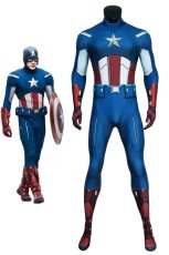 画像1: アベンジャーズ キャプテン アメリカ ジャンプスーツ The Avengers Captain America Zentai Jumpsuit Bodysuit 全身タイツ ジャンプスーツ コスプレ衣装 コスチューム cosplay (1)