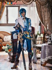 画像2: 【復刻企画】原神 Genshin モンド ガイア・アルベリヒ-Kaeya Alberich コスプレ衣装 靴なし コスチューム cosplay  (2)