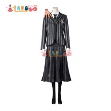 画像2: アダムス・ファミリー The Addams Family ウェンズデー・アダムス Wednesday Addams 道具手付き コスプレ衣装  コスチューム cosplay (2)