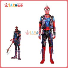 画像1: スパイダーマン:アクロス・ザ・スパイダーバース Spider-Punk Hobart 'Hobie' Brown ホバート・“ホービー”・ブラウン / スパイダーパンク コスプレ衣装 コスチューム cosplay (1)