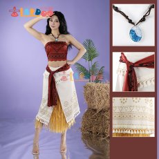 画像1: モアナと伝説の海 実写版 モアナ-Moana コスプレ衣装  コスチューム cosplay (1)