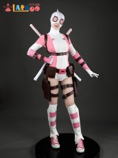 画像5: グウェンプール Gwenpool ピンク×ホワイト タイト バトルスーツ デッドプール コスプレ衣装 刀武器無し コスチューム  cosplay (5)
