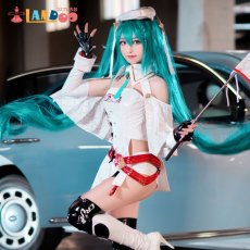 画像1: 【生産停止】VOCALOID 初音ミク レーシングミク2023 コスプレ衣装 コスチューム cosplay (1)