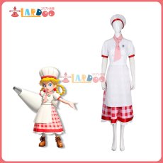 画像1: 【在庫あり】プリンセスピーチ ショータイム! パティシエピーチ姫 コスプレ衣装 大人用 コスチューム PrincessPeachShowtime cosplay (1)