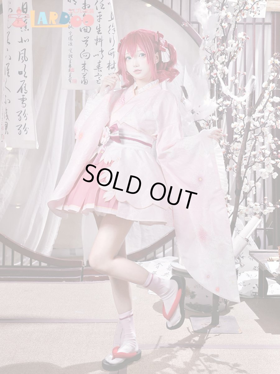 画像2: ラブライブ！サンシャイン!!  LoveLive! Sunshine!!  黒澤ルビィ 桜和装 コスプレ衣装 コスチューム cosplay (2)