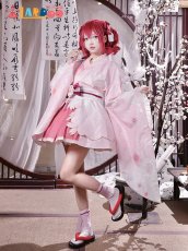 画像2: ラブライブ！サンシャイン!!  LoveLive! Sunshine!!  黒澤ルビィ 桜和装 コスプレ衣装 コスチューム cosplay (2)
