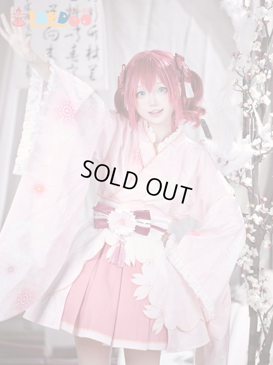 画像4: ラブライブ！サンシャイン!!  LoveLive! Sunshine!!  黒澤ルビィ 桜和装 コスプレ衣装 コスチューム cosplay (4)