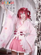 画像4: ラブライブ！サンシャイン!!  LoveLive! Sunshine!!  黒澤ルビィ 桜和装 コスプレ衣装 コスチューム cosplay (4)