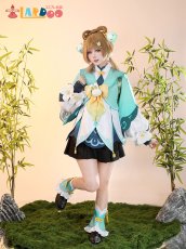 画像2: 原神 Genshin 璃月 瑶瑶/ヨォーヨ-「竹林に響く雨音」 コスプレ衣装 コスチューム  cosplay  (2)