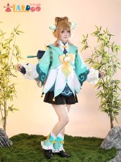 画像4: 原神 Genshin 璃月 瑶瑶/ヨォーヨ-「竹林に響く雨音」 コスプレ衣装 コスチューム  cosplay  (4)
