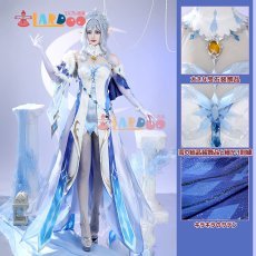 画像1: 原神 Genshin スネージナヤ 氷神 アナスターシャ コスチューム コスプレ衣装 (1)