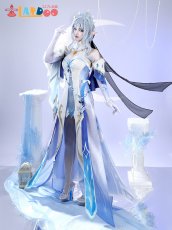 画像4: 原神 Genshin スネージナヤ 氷神 アナスターシャ コスチューム コスプレ衣装 (4)