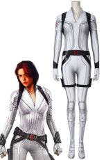 画像1: ブラック・ウィドウ ナターシャ・ロマノフ Black Widow Natasha Romanoff White suit 全身タイツ ジャンプスーツ ベルトセット付き コスプレ衣装  コスチューム cosplay (1)