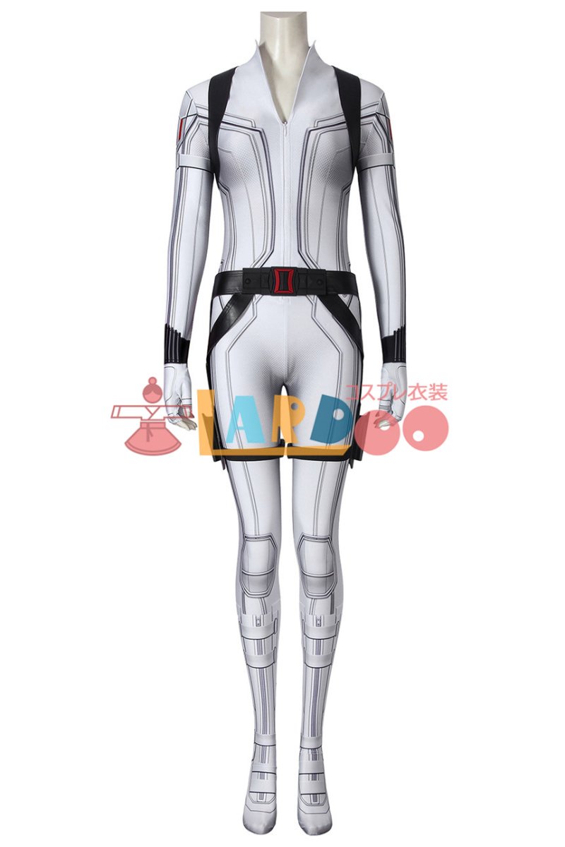 画像2: ブラック・ウィドウ ナターシャ・ロマノフ Black Widow Natasha Romanoff White suit 全身タイツ ジャンプスーツ ベルトセット付き コスプレ衣装  コスチューム cosplay (2)