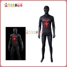 画像1: スパイダーマンPS5 Spider-Man マイルズ モラレス/Miles Morales Advanced Dark Suit 全身タイツ ボデイースーツ コスプレ衣装 コスチューム cosplay (1)