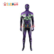 画像2: スパイダーマン Miles Morales Purple Reign マイルズ モラレス Suit 全身タイツ ジャンプスーツコスプレ衣装 コスプレ コスチューム cosplay (2)