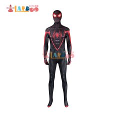 画像2: スパイダーマン2 PS5 Spider-Man マイルズ モラレス/Miles Morales Advanced Dark Suit 全身タイツ ボデイースーツ コスプレ衣装 コスチューム cosplay (2)