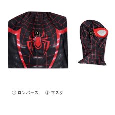 画像6: スパイダーマン2 PS5 Spider-Man マイルズ モラレス/Miles Morales Advanced Dark Suit 全身タイツ ボデイースーツ コスプレ衣装 コスチューム cosplay (6)