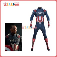 画像1: キャプテン・アメリカ：ブレイブ・ニュー・ワールド Captain America サム・ウィルソン/キャプテン・アメリカ（3代目）ジャンプスーツ コスプレ衣装 コスチューム cosplay (1)