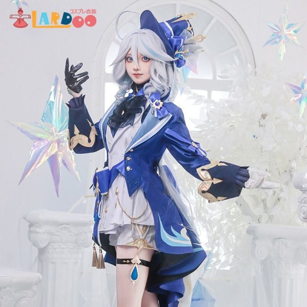 Amazon.co.jp: 原神 フリーナ コスプレ衣装 水神 フォルカロス 制服 ウィッグ付き 帽子付き コスチューム 変装 仮装 学園祭 文化祭  お盆 祭り 舞台装 演出服 撮影用 観賞用 クリスマス ハロウィン cosplay イベント パーティー (衣装,S) : ホビー