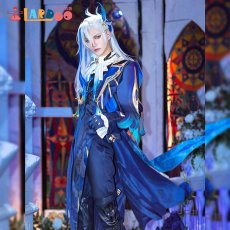 画像1: 原神 Genshin  フォンテーヌ ヌヴィレット-Neuvillette コスプレ衣装 合皮ズボン版 コスチューム cosplay (1)