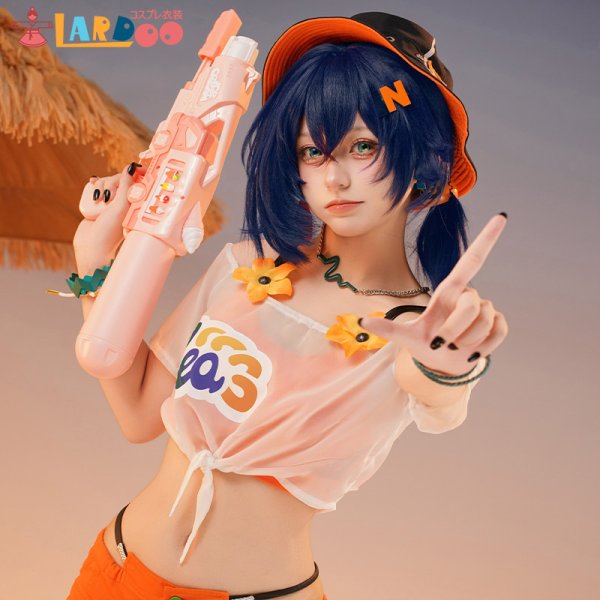 【即納】ゼンゼロ リン 水着 コスプレ　衣装　ウィッグ付き ゼンレスゾーンゼロ ゼンゼロ リン-Belle 「夏色ブルースカイ」 水着