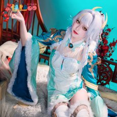 画像1: 原神 Genshin 璃月 兹白-シハク コスプレ衣装 レッグカバー付き金属パーツ版 コスチューム  cosplay  (1)