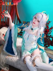 画像2: 原神 Genshin 璃月 兹白-シハク コスプレ衣装 レッグカバー付き金属パーツ版 コスチューム  cosplay  (2)