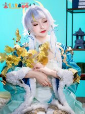 画像4: 原神 Genshin 璃月 兹白-シハク コスプレ衣装 レッグカバー付き金属パーツ版 コスチューム  cosplay  (4)