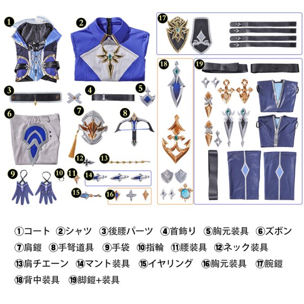 原神 Genshin ローエン-Lohen コスプレ衣装 3Dプリントパーツ版/金属