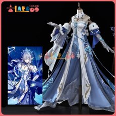 画像1: 原神 Genshin スネージナヤ 氷神 アナスターシャ コスプレ衣装 豪華版 コスチューム (1)