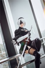 画像2: 【三分妄想1/3Delusion】NieR:Automata ニーア オートマタ ヨルハ二号B型 2Bコスプレ衣装/ウィッグ コスチューム (2)